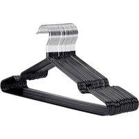 FLAVORA 20x Metal Coat Hangers Coat Clothes Hanger Trouser in Black | Size: 100 cm x 15 cm