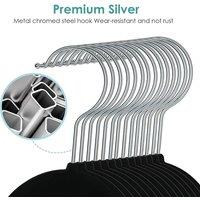 FLAVORA 40x Metal Coat Hangers Coat Clothes Hanger Trouser in Black | Size: 100 cm x 15 cm