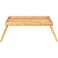 EONLION Wooden Bed Tray Folding Legs Breakfast Serving Lap Tray in Brown | Size: 100 cm
