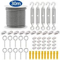 EONLION 30M Garden Wire Rope Kit Stainless Steel in Silver | Size: 1000mm 2000mm