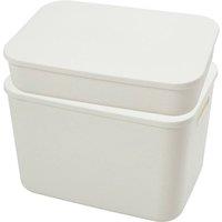 EONLION 2PCS(L+XL) Plastic Storage Boxes with Lids in White | Size: 500mm