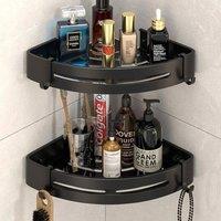 Kelvenix 2 layer Organiser Storage Rack Corner Shower Caddy Self in Black