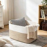 Kelvenix 1PC 65L Cotton Rope Basket Large Laundry in Brown | Size: 0.6m2