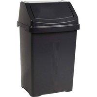 PAWNORA 50 Liter Plastic Swing Lid Kitchen Bin Black | Size: 0.6m2
