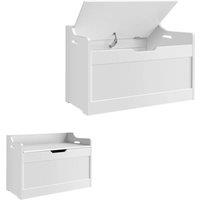 KORVIXA Kids Wooden Toy Box Children Storage Chest in White | Size: 900mm