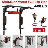 FLAVORA Pull Up Bar Wall Mounted Chin Up H-Duty Power in Black | Size: 0-12 m