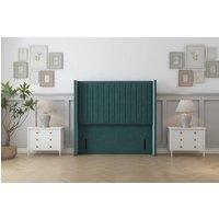 Sloomy Marlborough Plush 54 Wingback Headboard in Emerald | Size: Super King