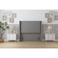 Sloomy Stratford Tweed 54 Wingback Headboard in Light Grey | Size: Small Double