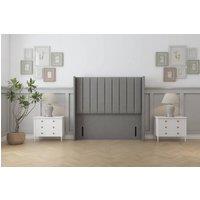 Comfort Beds Serena Tweed 54 Wingback Headboard in Light Grey | Size: Small Double