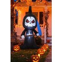 Living and Home 6.6FT Halloween Inflatable Grim Reaper Decoration with Built-in Lights in Black