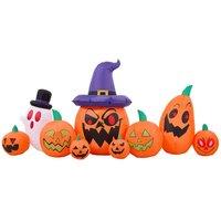 Living and Home 8ft Halloween Inflatable Pumpkin Outdoor Decorations with Ghost