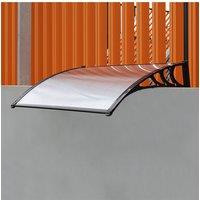 Living and Home 59x39 Window Door Awning Canopy with Plastic Cover & Aluminum Brackets for Porch Patio Deck, Protect Against Light, Rain and Snow