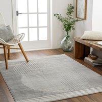 Livabliss Florensa-Geometric Brown Grey Blue Modern Living Dining Bedroom Rug in Light Grey | Size: 120 cm x 170 cm