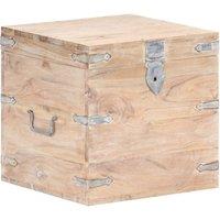 Berkfield Home Chest 40x40x40 cm Solid Acacia Wood in Brown | Size: 40 x 40 x 40 cm