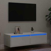 Berkfield Home TV Cabinet with LED Lights White 100X35.5x25 cm
