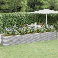 Berkfield Home Garden Raised Bed Powder-coated Steel 440x80x68 cm Silver | Size: 440 x 80 x 68 cm