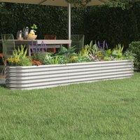 Berkfield Home Garden Raised Bed Powder-coated Steel 260x40x36 cm Silver | Size: 260 x 40 x 36 cm