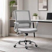 STILVORA Desk Chair with Adjustable Height & Mesh Back in Grey