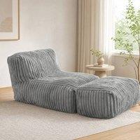 STILVORA Modular Bean Bag Lounge Sofa with Ottoman in Grey
