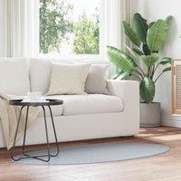 Berkfield Home Rugs Grey Cotton 80 x 150 cm Area Rug Oval Minimalist | Size: Medium