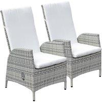 Oseasons Lisbon (Pack of 2) Rattan Reclining Dining Chair in Mixed Grey