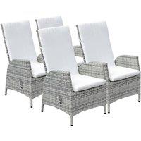 Oseasons Lisbon (Pack of 4) Rattan Reclining Dining Chair in Mixed Grey