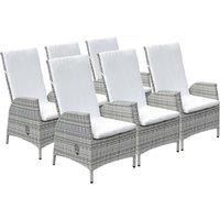 Oseasons Lisbon (Pack of 6) Rattan Reclining Dining Chair in Mixed Grey