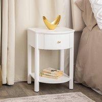 Melody Maison Reeded One Drawer Bedside Table - Willow White Range