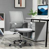 VINSETTO Ergonomic Office Chair Adjustable Height Breathable Mesh Swivel in Grey