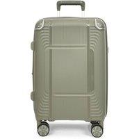 House of Leather Expandable Lightweight Hard Shell Suitcase HOL-1107 in Green | Size: Cabin
