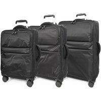 House of Leather Lightweight Soft Shell USB Travel Suitcase HOL-K71 in Black | Size: 1 Pack
