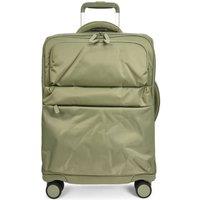 House of Leather Lightweight Soft Shell USB Travel Suitcase HOL-K71 in Green | Size: Cabin