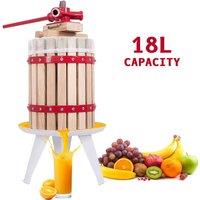 Crystals 18L Fruit Press Wine Cider Maker Crusher Apple Juicer Hardwood Tool in Light Brown