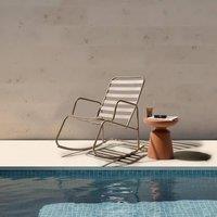 Wyld and Coco Taupe Aluminium Slatted Garden Rocking Chair - Modern Outdoor Armchair in Beige