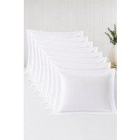 Pamposh 1000TC Cotton Sateen Oxford Pillow Cases Pack of 8 in White | Size: Standard Pillow Case