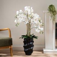 Scottish Everlastings Ltd 110cm Real Touch Phalaenopsis Orchid in Pot in White