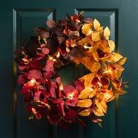 Scottish Everlastings Ltd 50cm Autumnal Wreath with Lights