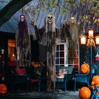 HOMCOM Set of 3 Hanging Skeleton, Flying Ghost Halloween Decorations