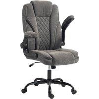 HOMCOM Office Chair, Computer Desk Chair with Flip-up Armrest, Dark Grey