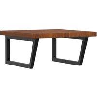 Berkfield Home Basin Shelf Wall Mounted Steel & Solid Wood Oak in Brown