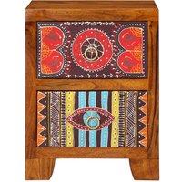 Berkfield Home Bedside Cabinet 2 pcs 35x35x45 cm Solid Wood Acacia in Brown | Size: 35 x 35 x 45 cm