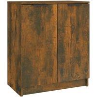 Berkfield Home Shoe Cabinet Smoked Oak 59x35x70 cm Engineered Wood in Brown | Size: 59 x 35 x 70 cm