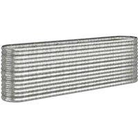 Berkfield Home Garden Raised Bed Powder-coated Steel 224x40x68 cm Silver | Size: 224 x 40 x 68 cm