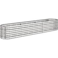 Berkfield Home Garden Raised Bed Powder-coated Steel 224x40x36 cm Silver | Size: 224 x 40 x 36 cm
