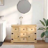 Berkfield Home Sideboard Corona 112x40x75 cm Solid Wood Pine in Light Brown | Size: 112 x 40 x 75 cm