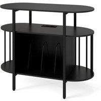 Gymax Large Record Player Stand, Turntable Stand w/LED Lights in Black