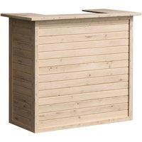 Kelvenix Outdoor Wooden Bar Table Garden in Natural | Size: 0.6m2