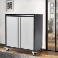 EONLION Lockable Filing Cabinet 2 Door Storage Cupboard in Grey | Size: 100 cm