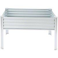 Kelvenix Raised Garden Bed with Legs Metal Planter in Silver | Size: 100g