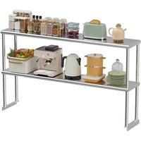 KORVIXA 60 x 12 x 33 Kitchen Stainless Steel Over Shelf in Silver | Size: 100 cm x 100 cm
